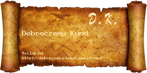 Debreczeny Kund névjegykártya