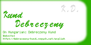 kund debreczeny business card